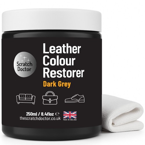 Dark grey leather - grey, restorer