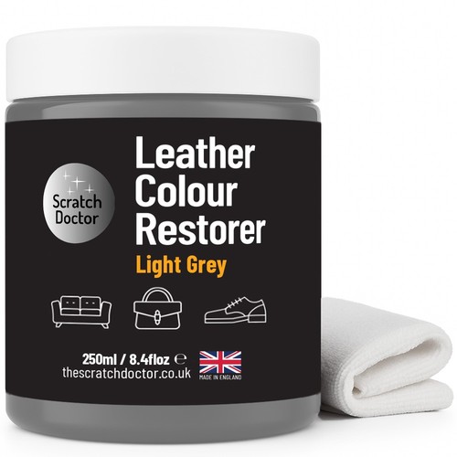 Light grey leather - grey, restorer